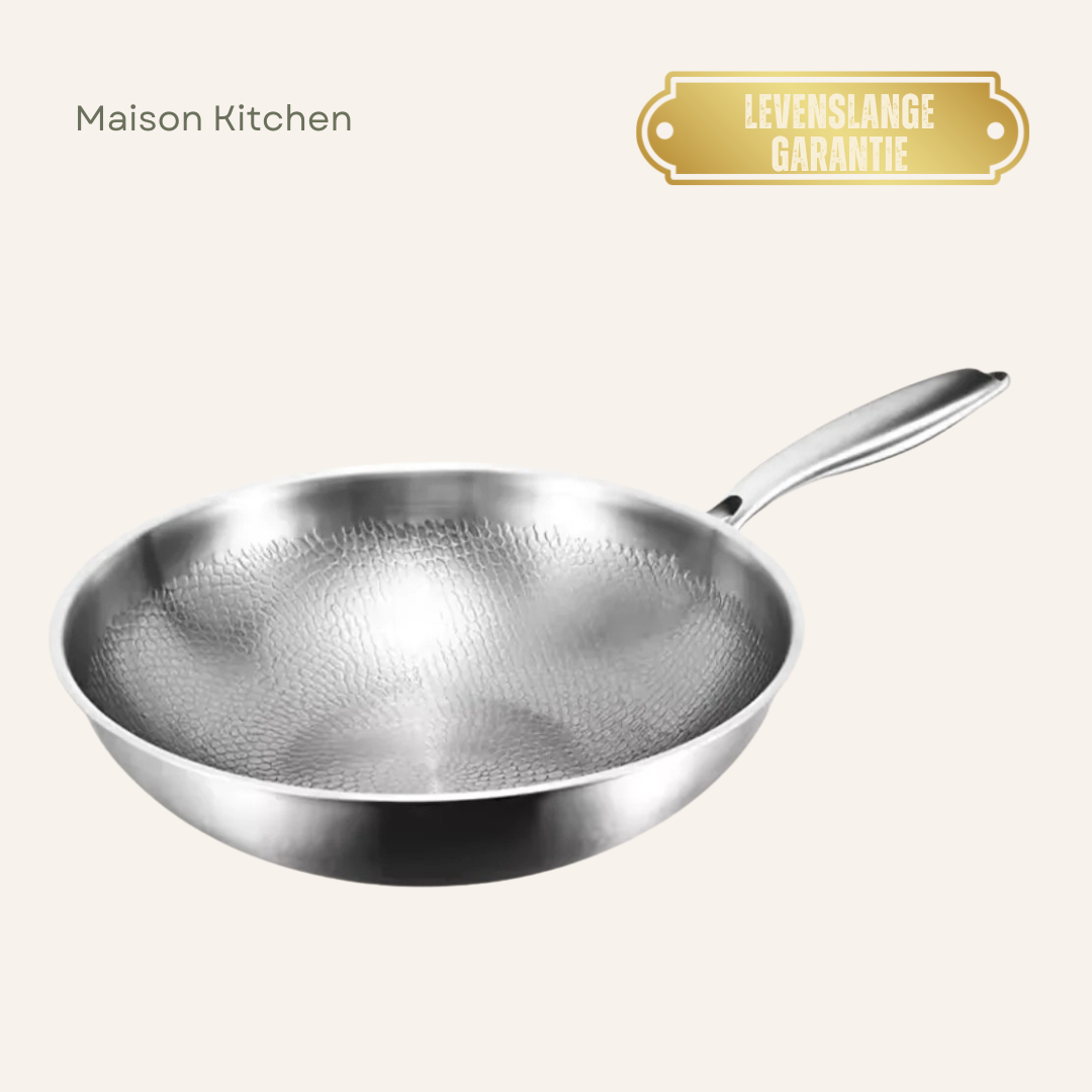 Titanium Wokpan met Platte Bodem