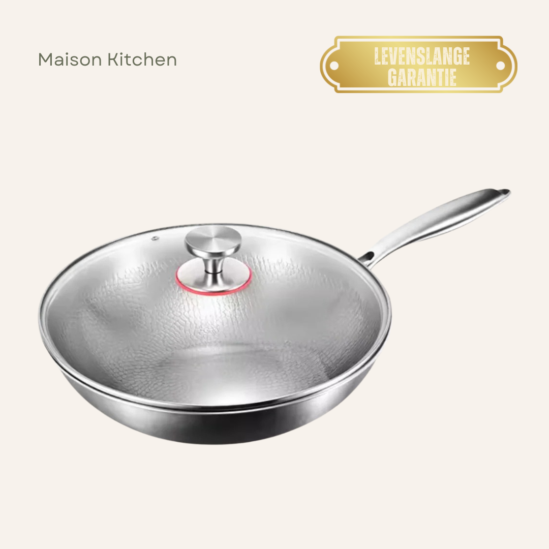Titanium Wokpan met Platte Bodem