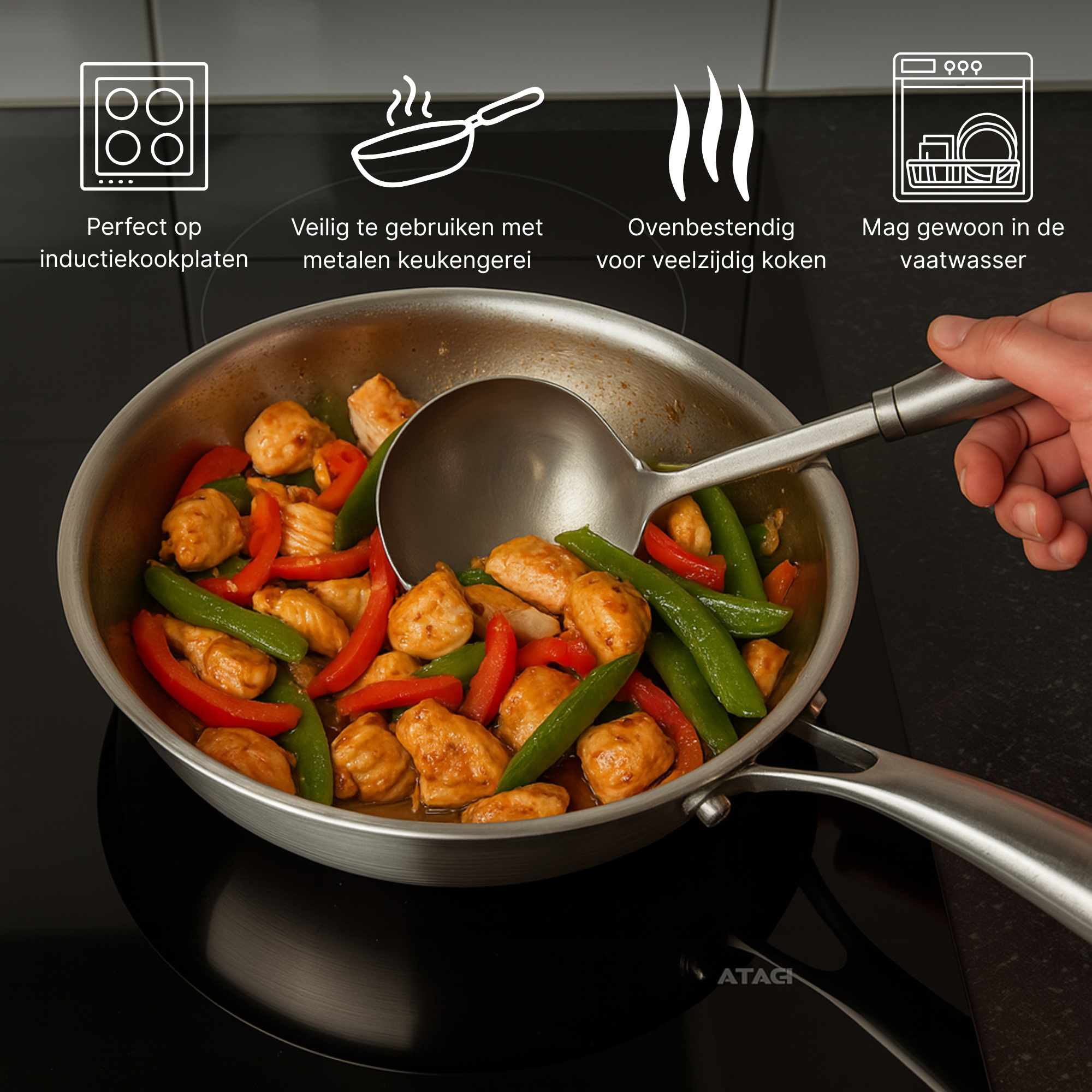 Titanium Gehamerde Pan Pro