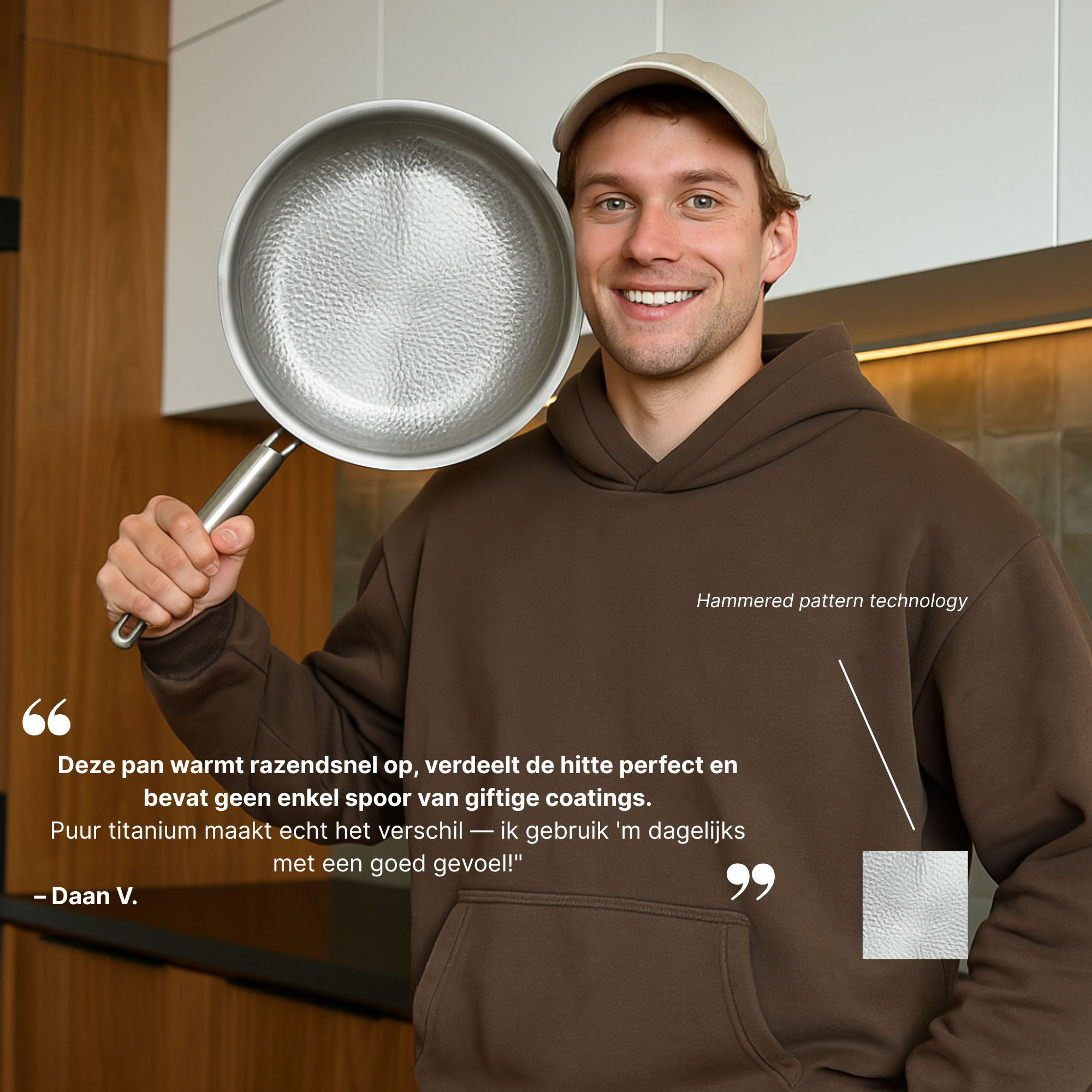 Titanium Gehamerde Pan Pro